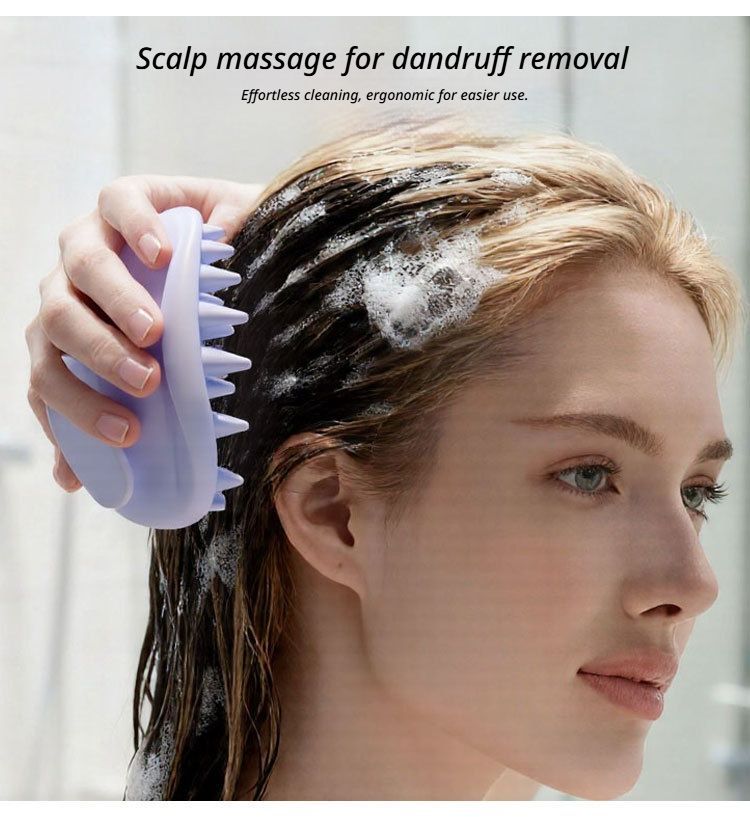 Scalp Massage Shampoo Brush-navy blue