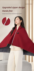 USB Washable Heated Shawl-No Power Bank Included-Apricot