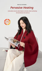 USB Washable Heated Shawl-No Power Bank Included-Apricot