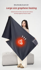 USB Washable Heated Shawl-No Power Bank Included-Red