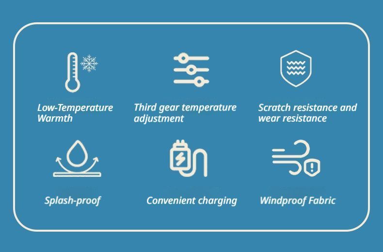 Windproof Water-Repellent Fleece-Lined Self-Heating Gloves Black