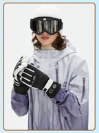 Winter Self-Heating Windproof Touchscreen Gloves-Beige Black