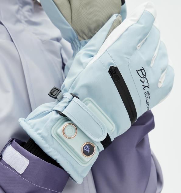 Winter Self-Heating Windproof Touchscreen Gloves-Blue and White