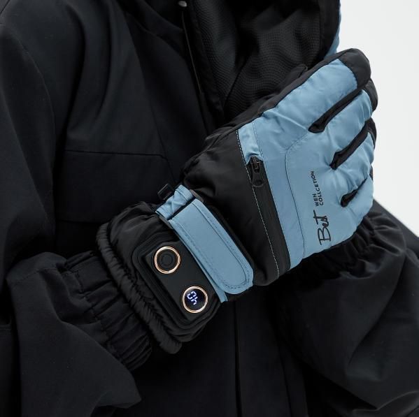Winter Self-Heating Windproof Touchscreen Gloves-Blue Black