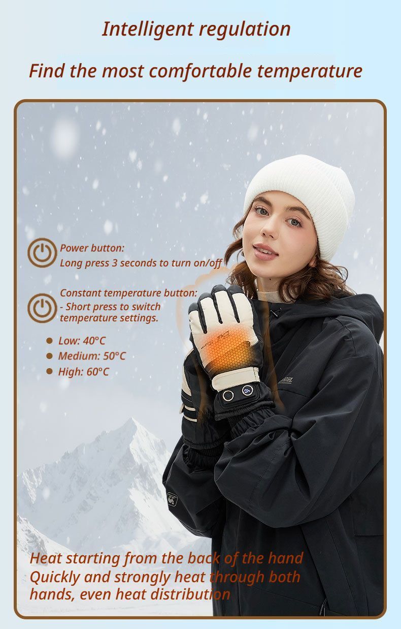 Winter Self-Heating Windproof Touchscreen Gloves-Blue Black