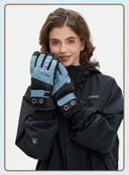 Winter Self-Heating Windproof Touchscreen Gloves-White Black