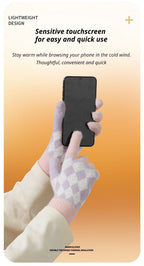 2Pcs Touchscreen Knitted Gloves Light-Gray