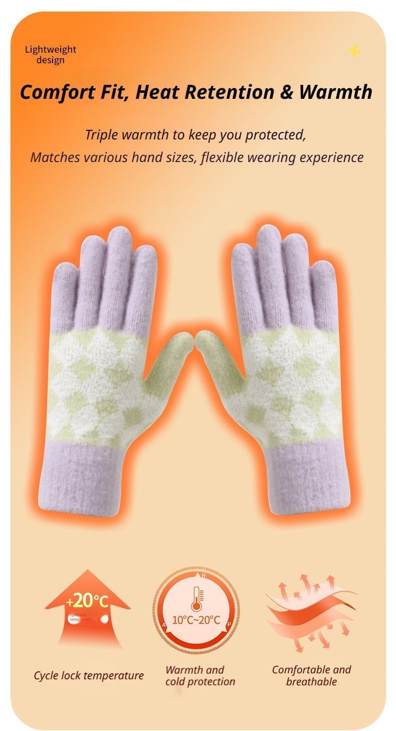 2Pcs Touchscreen Knitted Gloves