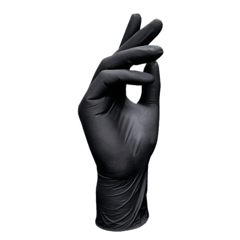 300Pcs Black Nitrile Gloves Small