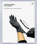 300Pcs Black Nitrile Gloves Medium