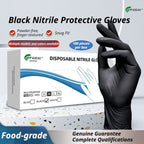 300Pcs Black Nitrile Gloves Large