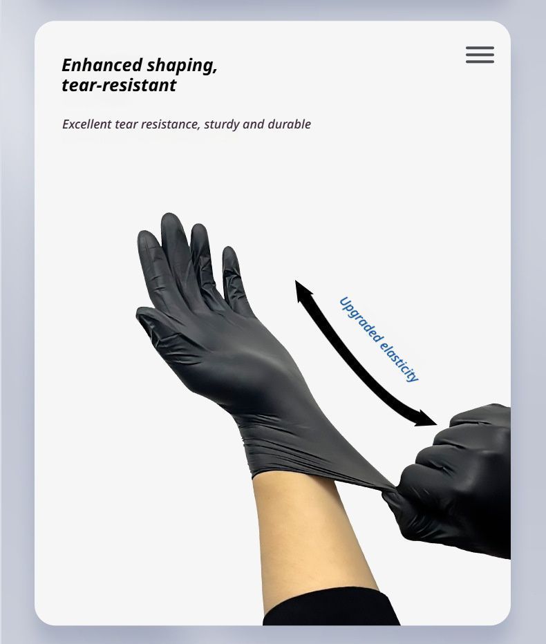 300Pcs Black Nitrile Gloves-Extra Large