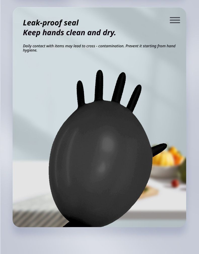 300Pcs Black Nitrile Gloves-Extra Large
