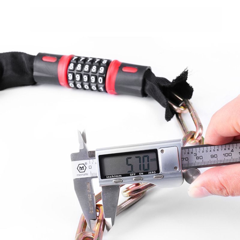 Bike Combination Lock - Black Red, 1.5m