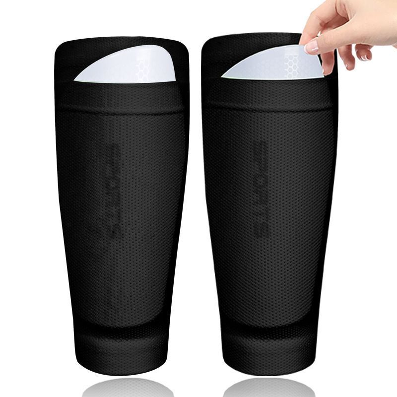 2 Pairs Soccer Shin Guard Sock Blue Size L