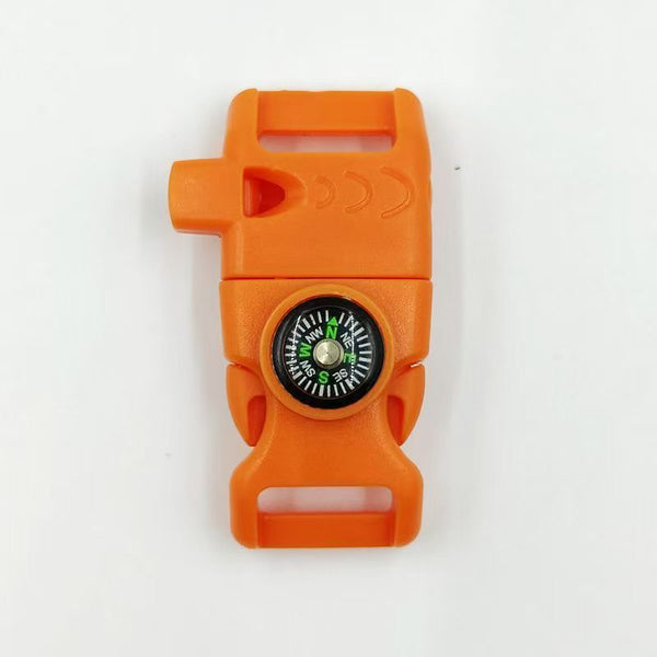 4pk Orange Multi Survival Paracord Buckle Flint Whistle Compass