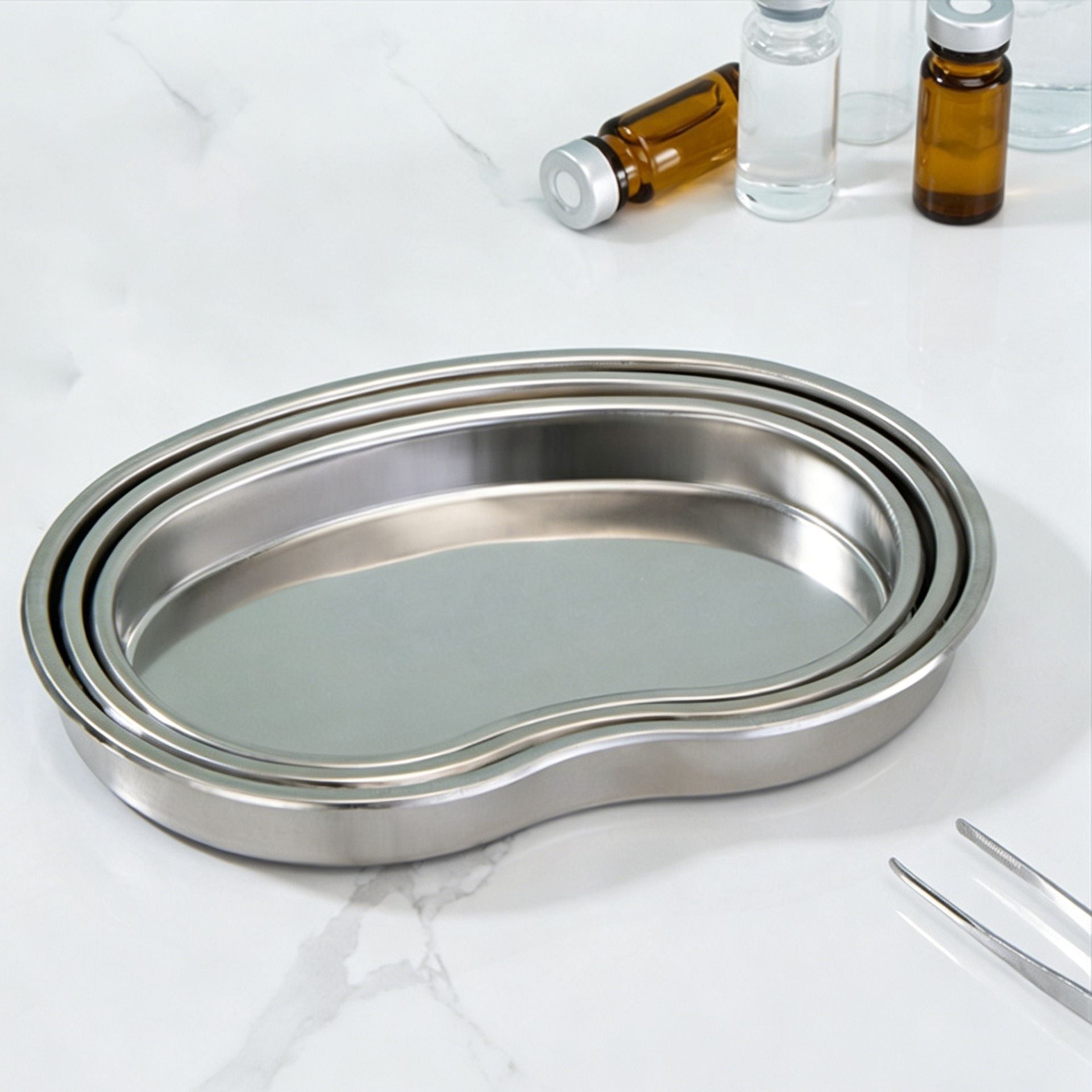 Large Curved Tray 304 Stainless Steel 2pcs