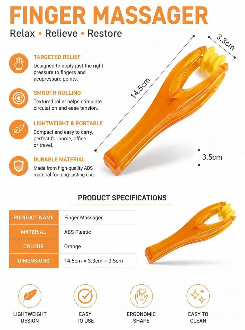 Elastic Finger Roller Massager Hand Fatigue Relief 5Pcs