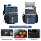 Outdoor Camping Insulated Cooler Backpack for Picnic Hiking (Black)
