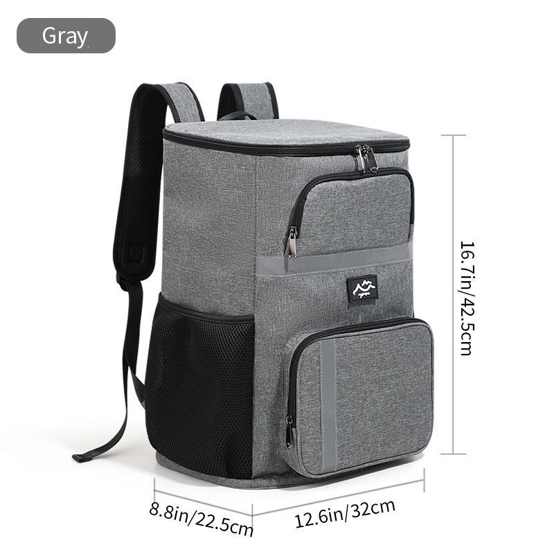 Outdoor Camping Insulated Cooler Backpack for Picnic Hiking (Khaki)