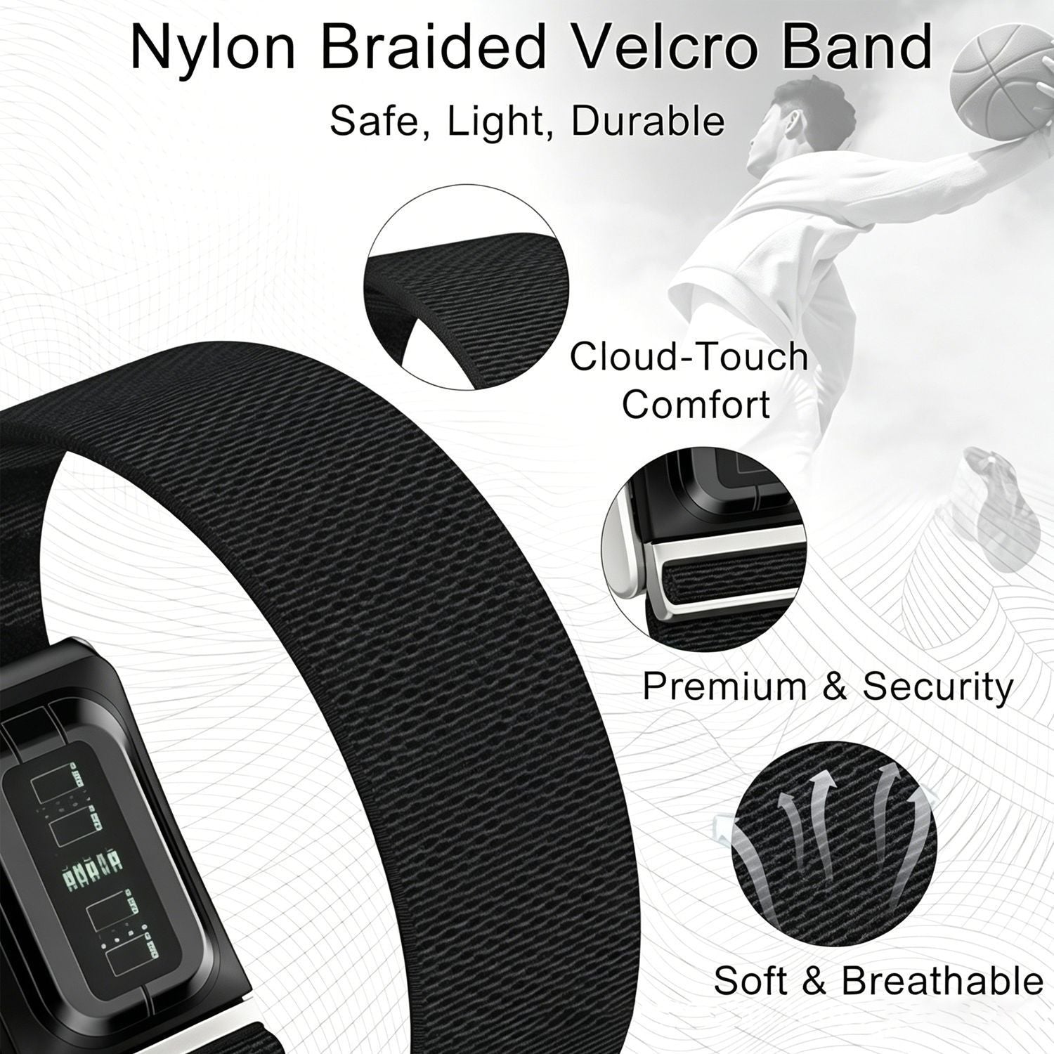 Nylon Sport Watch Strap - Dark Grey