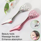 304 Stainless Steel Heart Shaped Roller Ball Massager: Face Lifting and Eye Soothing, Body Scraping and Relaxation, Lightweight and Portable, One Tool for Skincare and Body Care（black)
