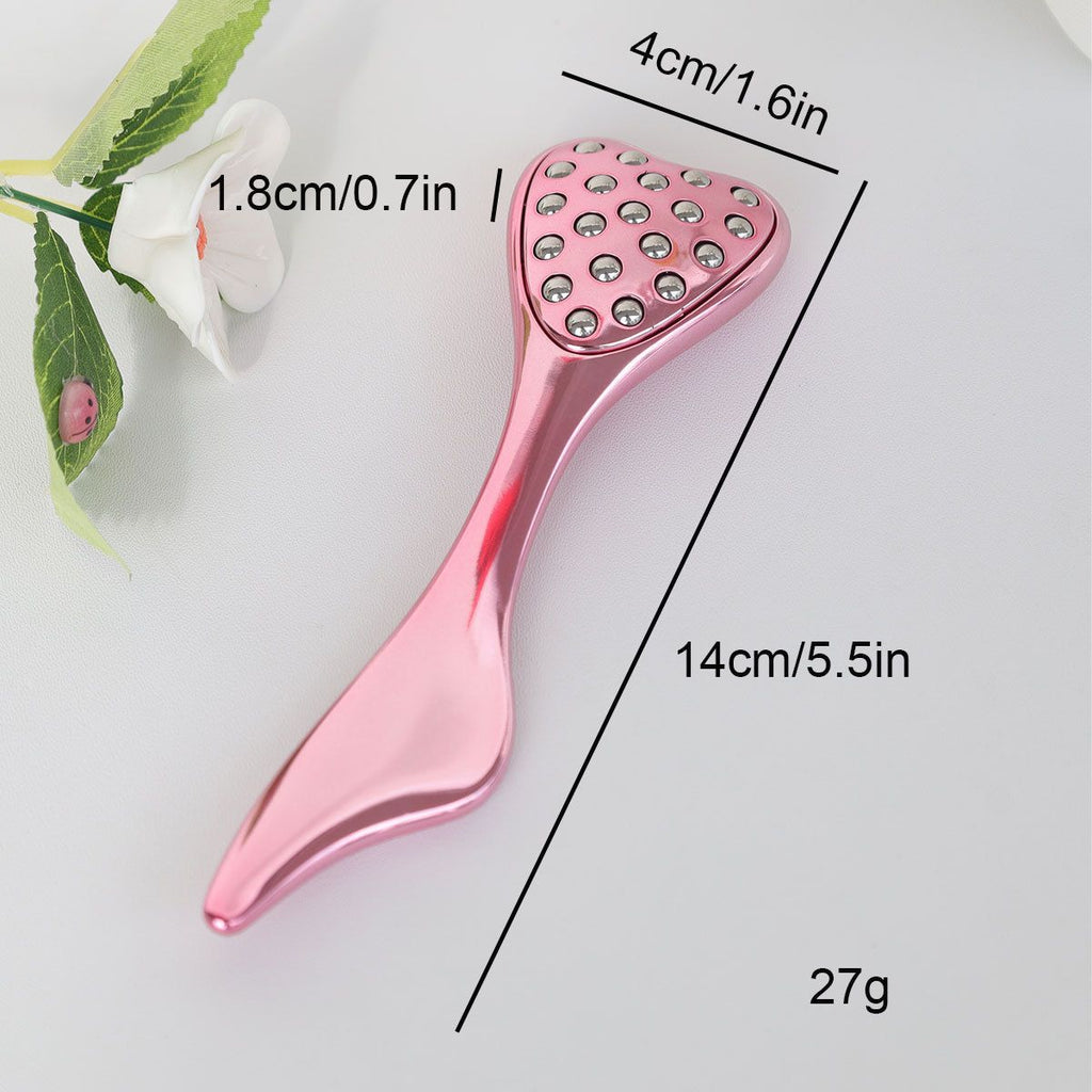 304 Stainless Steel Heart Shaped Roller Ball Massager: Face Lifting and Eye Soothing, Body Scraping and Relaxation, Lightweight and Portable, One Tool for Skincare and Body Care（black)