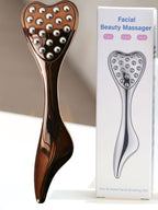 304 Stainless Steel Heart Shaped Roller Ball Massager: Face Lifting and Eye Soothing, Body Scraping and Relaxation, Lightweight and Portable, One Tool for Skincare and Body Care（black)
