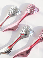 304 Stainless Steel Heart Shaped Roller Ball Massager: Face Lifting and Eye Soothing, Body Scraping and Relaxation, Lightweight and Portable, One Tool for Skincare and Body Care(PINK)