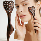 304 Stainless Steel Heart Shaped Roller Ball Massager: Face Lifting and Eye Soothing, Body Scraping and Relaxation, Lightweight and Portable, One Tool for Skincare and Body Care(coffee color)