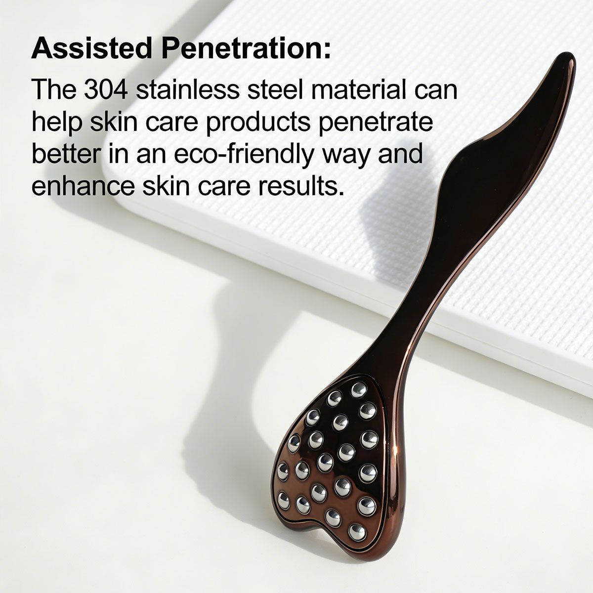 304 Stainless Steel Heart Shaped Roller Ball Massager: Face Lifting and Eye Soothing, Body Scraping and Relaxation, Lightweight and Portable, One Tool for Skincare and Body Care(silver)