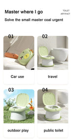 Car Folding Potty, cute cartoon design, folds in seconds for easy carrying, widened seat ring for comfort and stability, suitable for both home and travel.(pink)