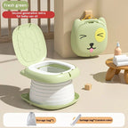 Car Folding Potty, cute cartoon design, folds in seconds for easy carrying, widened seat ring for comfort and stability, suitable for both home and travel.(pink)
