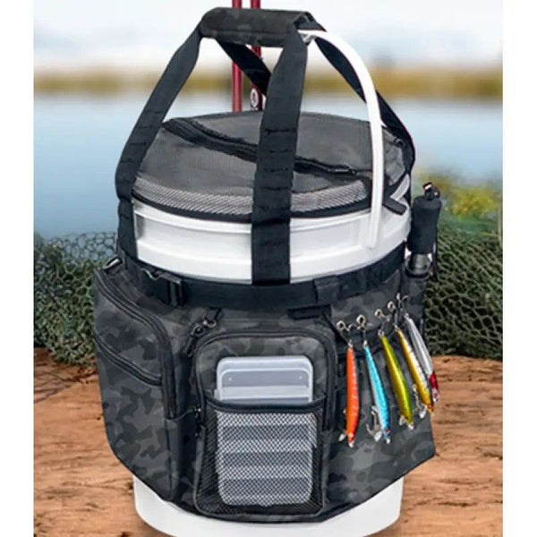 Multi-Functional Tactical Fishing Bucket Backpack, Waterproof Large Capacity, Built-in Livewell, All Gear Storage in One Bag