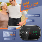 Heated Waist Belt with Vibration Massage – Infrared Heat Therapy, 3 Temp Levels, Rechargeable & Adjustable Strap (GREY)
