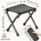 Folding Camping Stool with Hook 660g Lightweight Oxford Cloth Collapsible Seat for Fishing Picnic Hiking & Waiting(black)