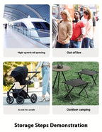 Folding Camping Stool with Hook 660g Lightweight Oxford Cloth Collapsible Seat for Fishing Picnic Hiking & Waiting(black)