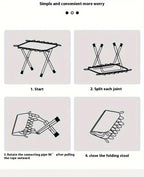 Folding Camping Stool with Hook 660g Lightweight Oxford Cloth Collapsible Seat for Fishing Picnic Hiking & Waiting(black)