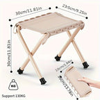 Folding Camping Stool with Hook 660g Lightweight Oxford Cloth Collapsible Seat for Fishing Picnic Hiking & Waiting(black)