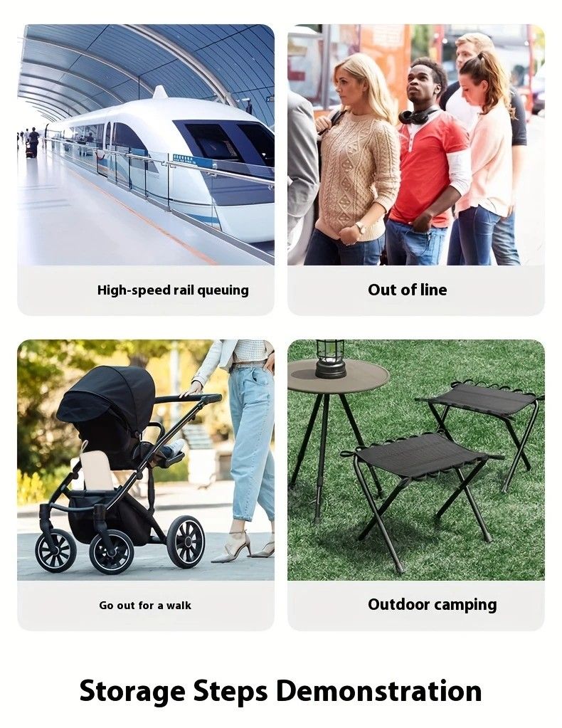 Folding Camping Stool with Hook 660g Lightweight Oxford Cloth Collapsible Seat for Fishing Picnic Hiking & Waiting(khaki)