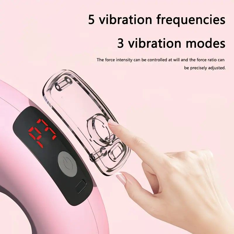 1PC Multifunctional 5-Speed Massage Ring: Mini Fascia Gun, Universal for Whole Body Waist and Back, Essential for Fat Burning and Fitness Relaxation./pink