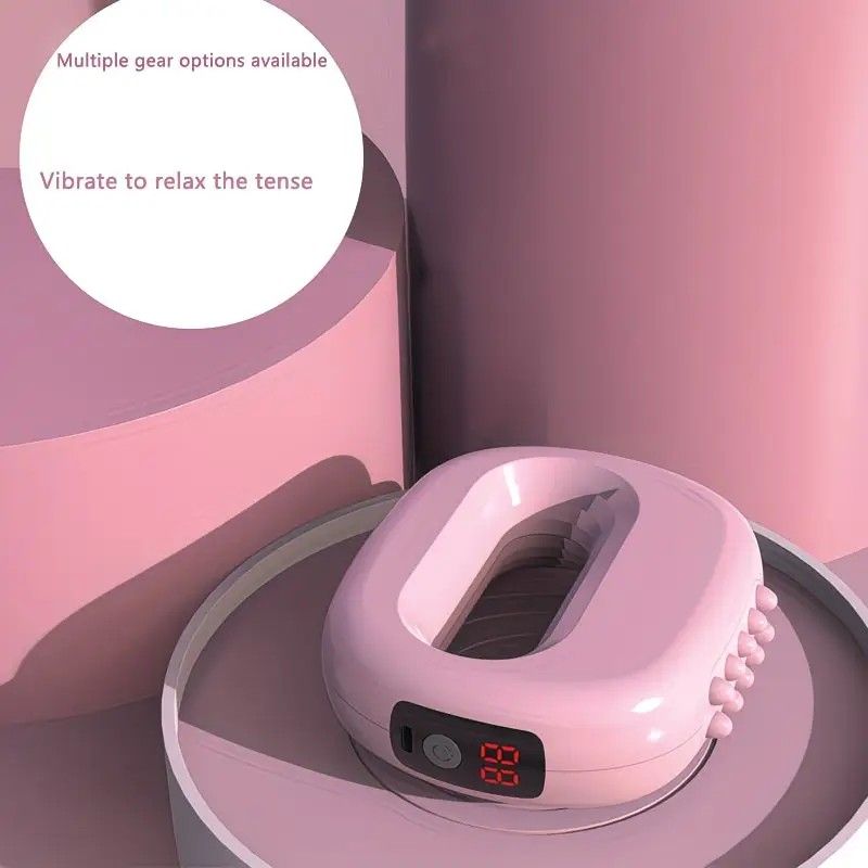 1PC Multifunctional 5-Speed Massage Ring: Mini Fascia Gun, Universal for Whole Body Waist and Back, Essential for Fat Burning and Fitness Relaxation./pink