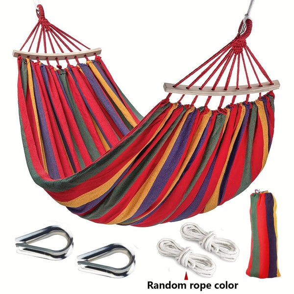 Outdoor Camping Hammock Portable Travel Swing Balance Hammock for Beach Hiking Backyard Relax Chai(2.8*1.5m  RED)