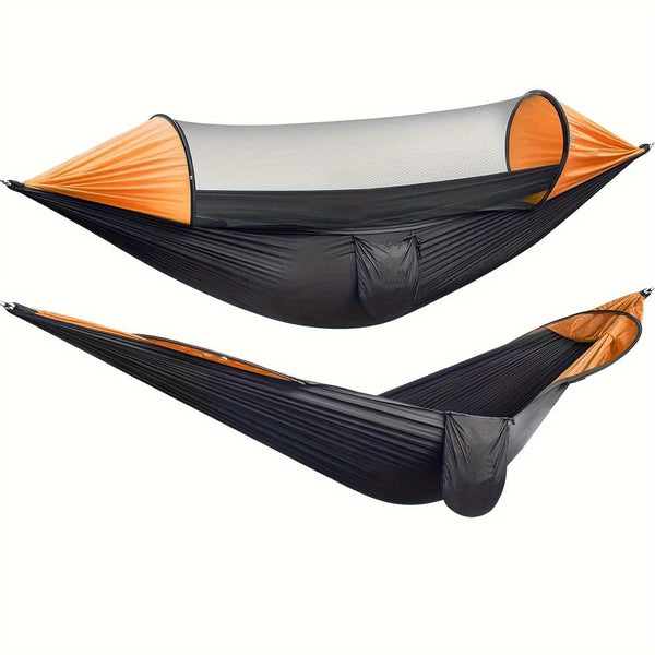 Sun-Protection Outdoor Hammock｜2-in-1 Detachable Mosquito Net, Portable Camping Essential。orange