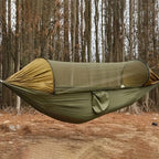 Sun-Protection Outdoor Hammock｜2-in-1 Detachable Mosquito Net, Portable Camping Essential.pitch green