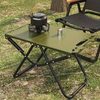 Portable Folding Camping Table Iron Outdoor Picnic Beach BBQ Tailgate Hiking with Storage Bag（BLACK)