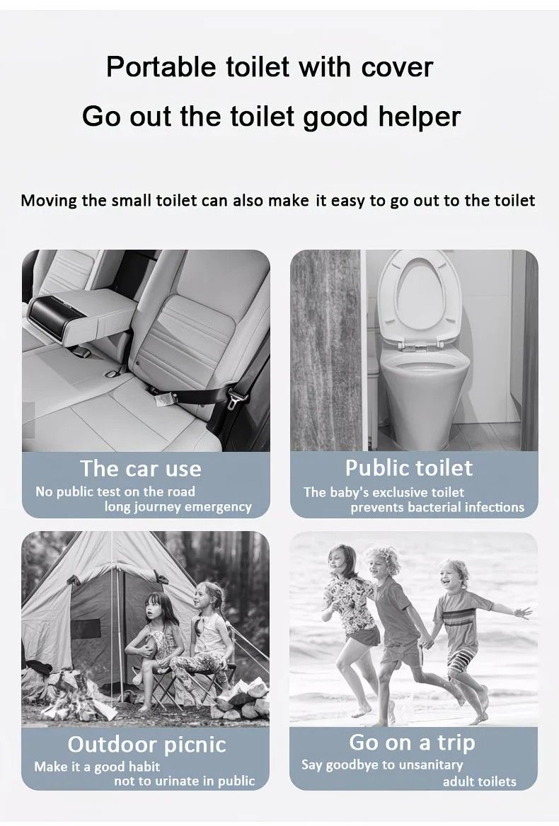 Car Folding Potty, cute cartoon design, folds in seconds for easy carrying, widened seat ring for comfort and stability, suitable for both home and travel.(YELLOW)