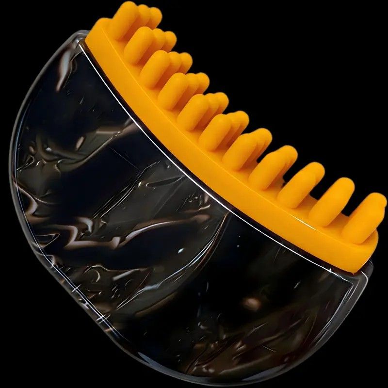 Dual-Sided Lymphatic Massage Brush: Silicone Boosts Circulation, Gua Sha Lifts, Wet & Dry Use, Essential Home Sculpting Tool（black)