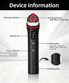 Beauty Device: Red and Blue Light, Home Use, Portable, Vibrating, Multi-Functional, with Voice Guidance, 5-Color Light Therapy, Eye Massage, Eye Care Device/"Upgrade" black beauty introducer