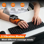Heated Wrist Massager with Infrared Therapy - 3 Heat & 3 Vibration Levels, Rechargeable, Ergonomic Design